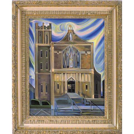 Tenth Church          Oil/Canvas, image 20x16in, in antique frame