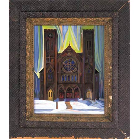 Twelvth Church          Oil/Canvas, image 20x16in, in antique frame