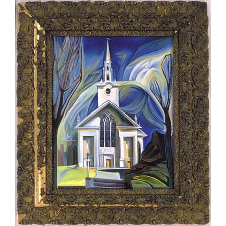 Second Church          Oil/Canvas, image 20x16in, in antique frame