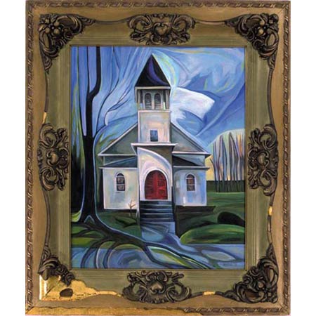Fourth Church          Oil/Canvas, image 20x16in, in antique frame