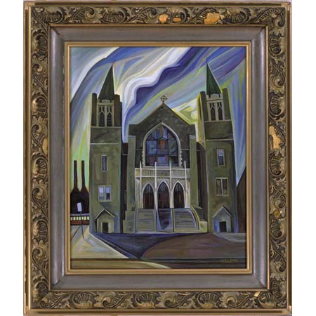 Fifth Church          Oil/Canvas, image 20x16in, in antique frame