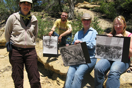 Mesa Verde National Park, 2008. Public program in Charcoal Sketching in the Park