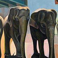 The Elephant Parade &nbsp; &nbsp; &nbsp; | &nbsp; &nbsp &nbsp; Oil/Canvas, 35x24in, 2007